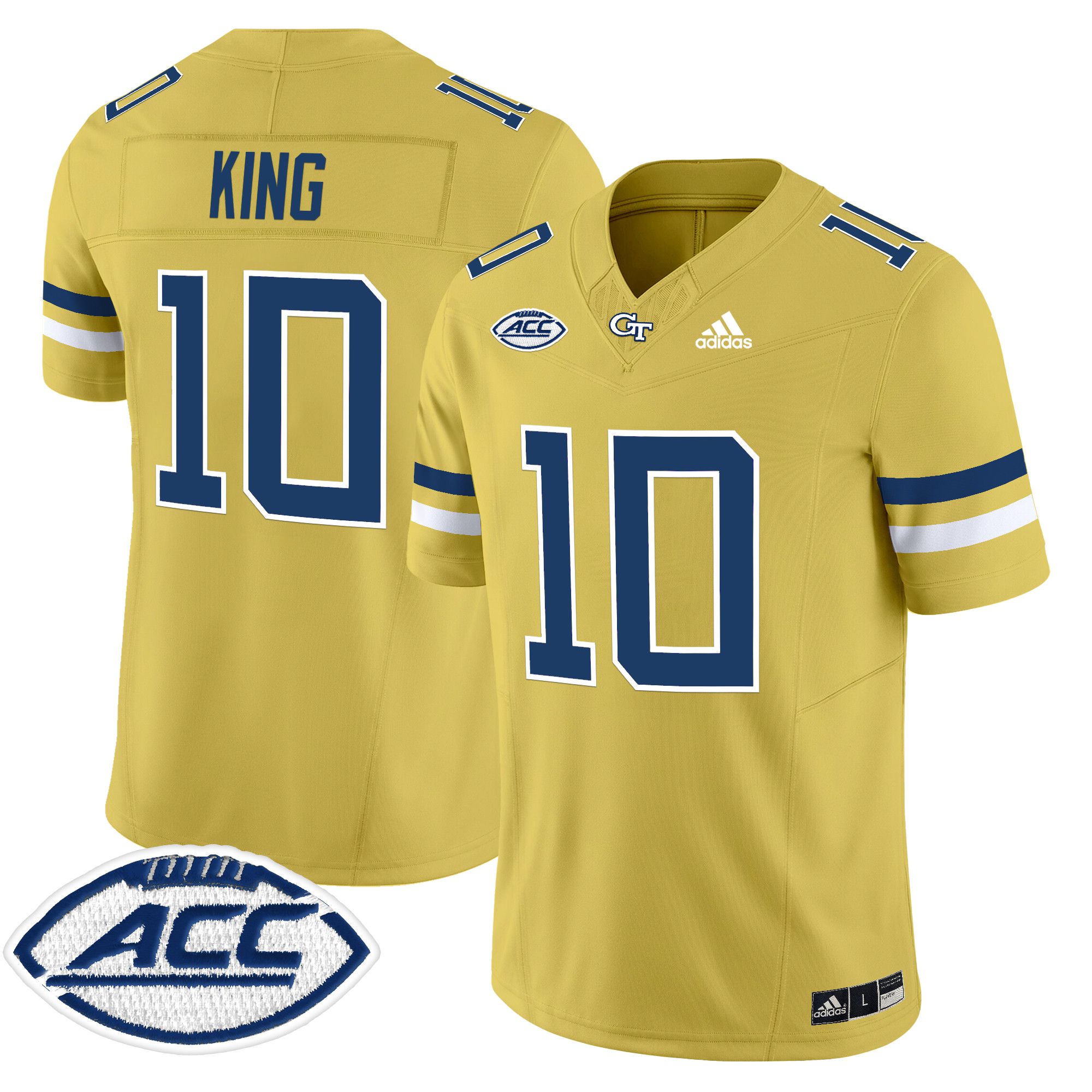 Men Georgia Tech #10 King Yellow Asidas 2024 Vapor Limited NCAA Jersey style 1->more ncaa teams->NCAA Jersey
